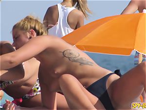 torrid bikini teenagers panty stripped to the waist spycam Spy Beach
