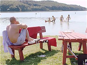 lucky man having a fine time at the lake pt 1