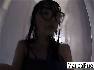 Marica Hase in handsome underwear wanks in the mirror